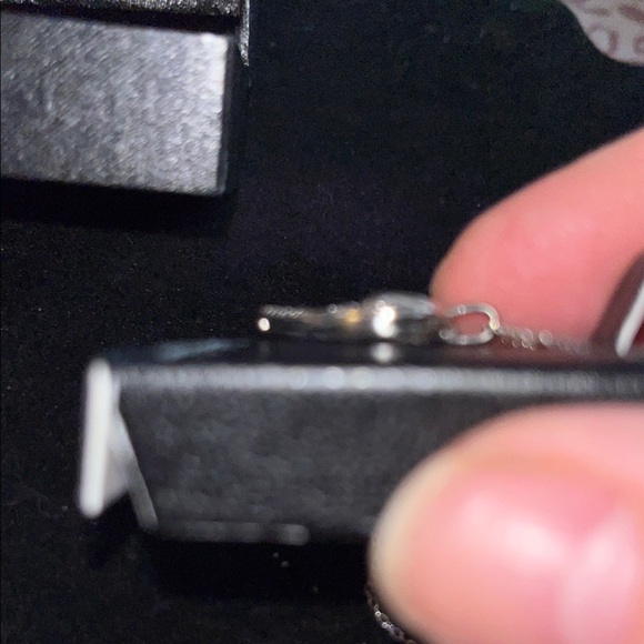 Triple Heart Sterling Silver with Diamonds Necklace - Picture 5 of 7